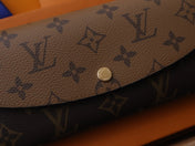 EMILIE WALLET 19 IN CHOCOLATE BROWN MONOGRAM CALFSKIN