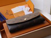 EMILIE WALLET 19 IN CHOCOLATE BROWN MONOGRAM CALFSKIN