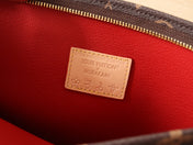 TOILETRY POUCH 25 CM BAG IN BROWN MONOGRAM CALFSKIN WITH STICKER