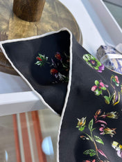 DIOR REVERSIBLE PRINTED SQUARE SCARF 90 CM IN BLACK SILK 735867