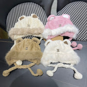 BEANIE HAT IN CAMEL BROWN FLEECE AND WOOL 433163