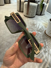 LOGO SQUARE SUNGLASSES 512017 IN GREEN ACETATE