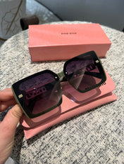 LOGO SQUARE SUNGLASSES 512017 IN GREEN ACETATE