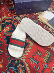 GG WEB SLIDE SANDAL WHITE RUBBER