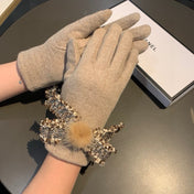 GLOVES IN PALE BROWN WOOL 420538