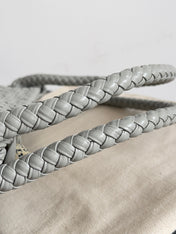 TOSCA SHOULDER BAG 27 IN AGATE GREY LAMBSKIN WITH DALMATA STONE DETAIL