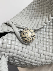 TOSCA SHOULDER BAG 27 IN AGATE GREY LAMBSKIN WITH DALMATA STONE DETAIL