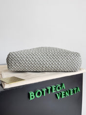 TOSCA SHOULDER BAG 27 IN AGATE GREY LAMBSKIN WITH DALMATA STONE DETAIL