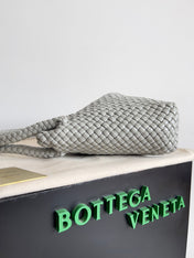 TOSCA SHOULDER BAG 27 IN AGATE GREY LAMBSKIN WITH DALMATA STONE DETAIL