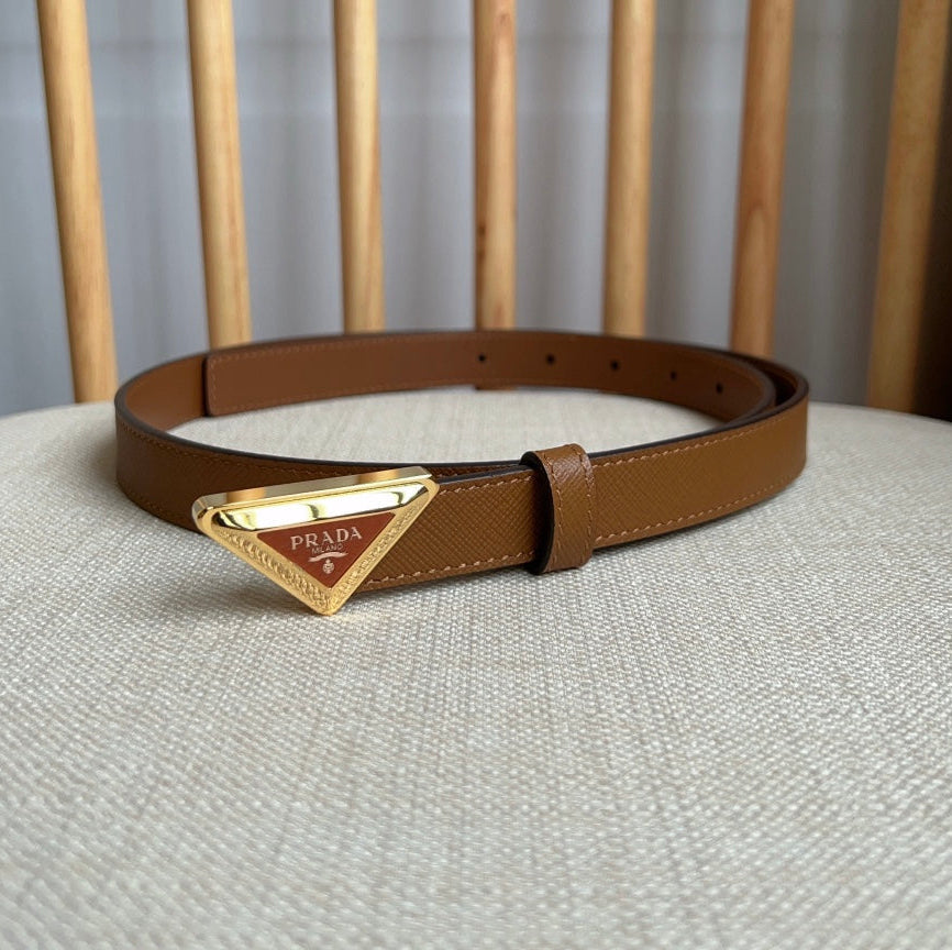 PRADA 25S BELT 20 MM IN BROWN CALFSKIN 571371