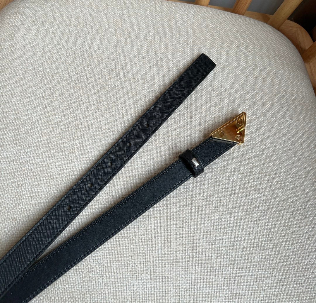 PRADA 25S BELT 20 MM IN BLACK CALFSKIN 571378