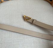 PRADA 25S BELT 20 MM IN BEIGE BROWN CALFSKIN 571384