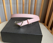 PRADA 25S BELT 20 MM IN LIGHT PINK CALFSKIN 571386