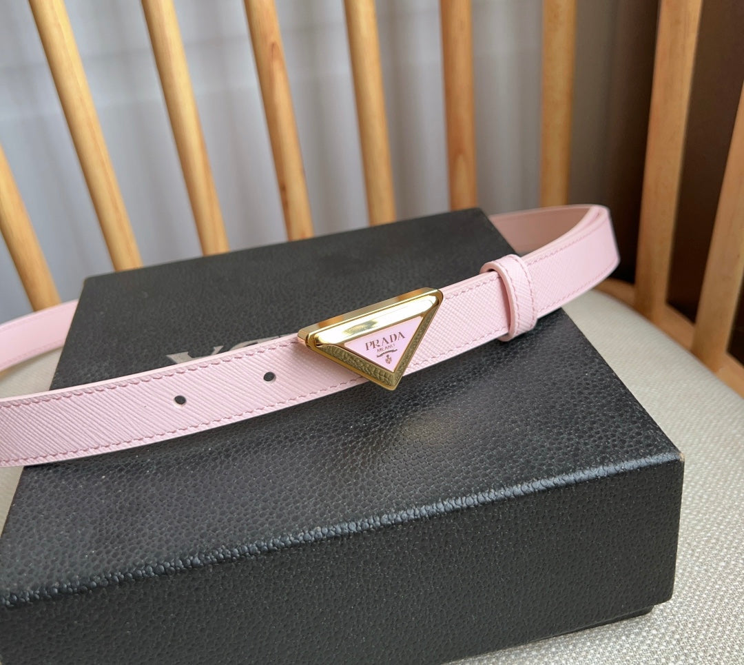 PRADA 25S BELT 20 MM IN LIGHT PINK CALFSKIN 571387