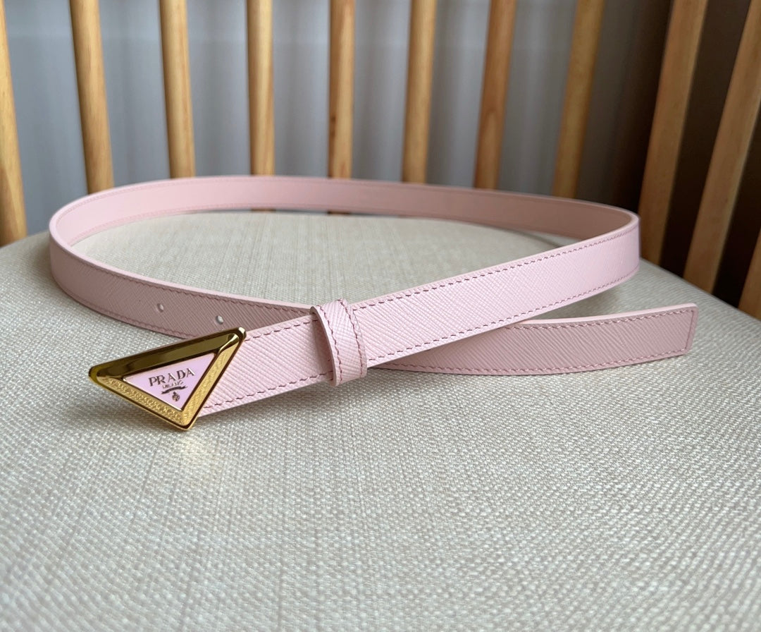 PRADA 25S BELT 20 MM IN LIGHT PINK CALFSKIN 571387