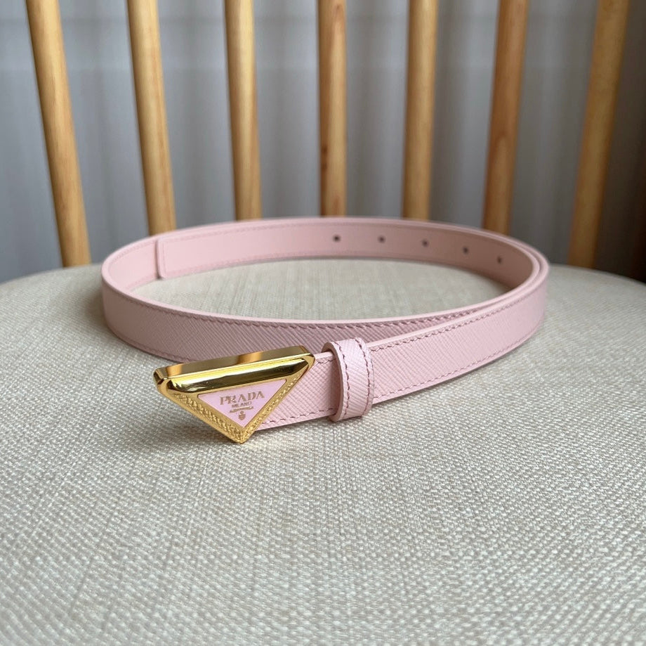 PRADA 25S BELT 20 MM IN LIGHT PINK CALFSKIN 571387