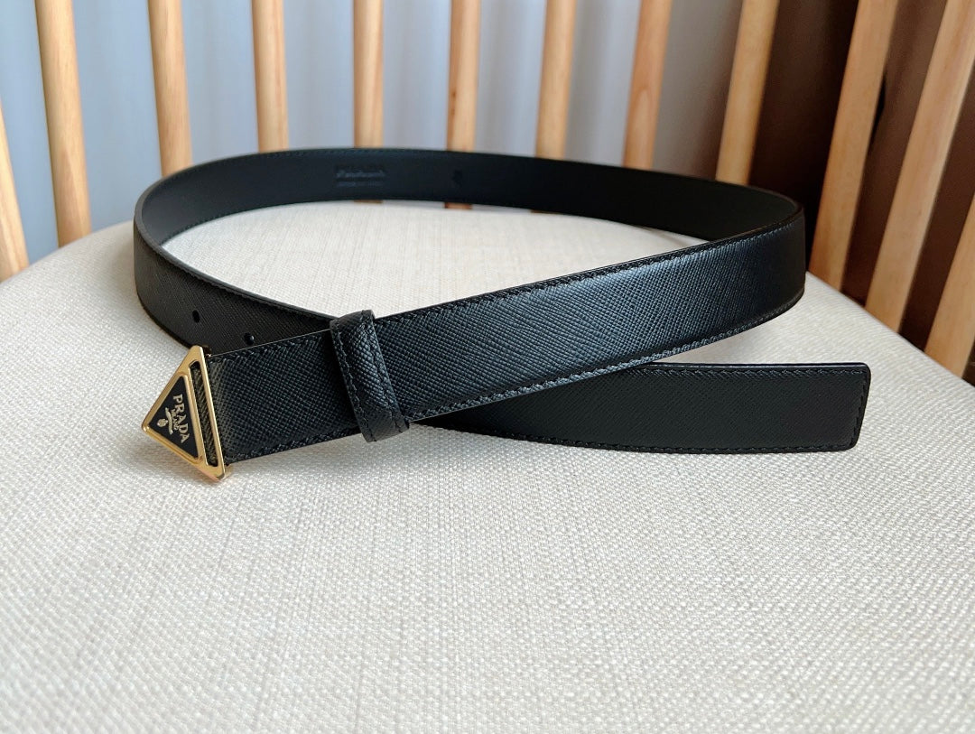 PRADA 25S BELT 30 MM IN BLACK CALFSKIN 595009