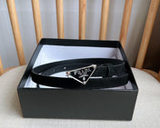 PRADA 25S BELT 15 MM IN BLACK SUEDE 541734