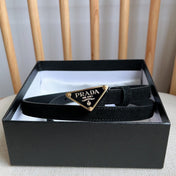 PRADA 25S BELT 15 MM IN BLACK SUEDE 541735