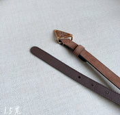PRA TRIANGLE LOGO BELT IN BROWN SUEDE