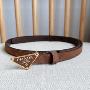 PRADA 25S BELT 15 MM IN BROWN SUEDE 541737