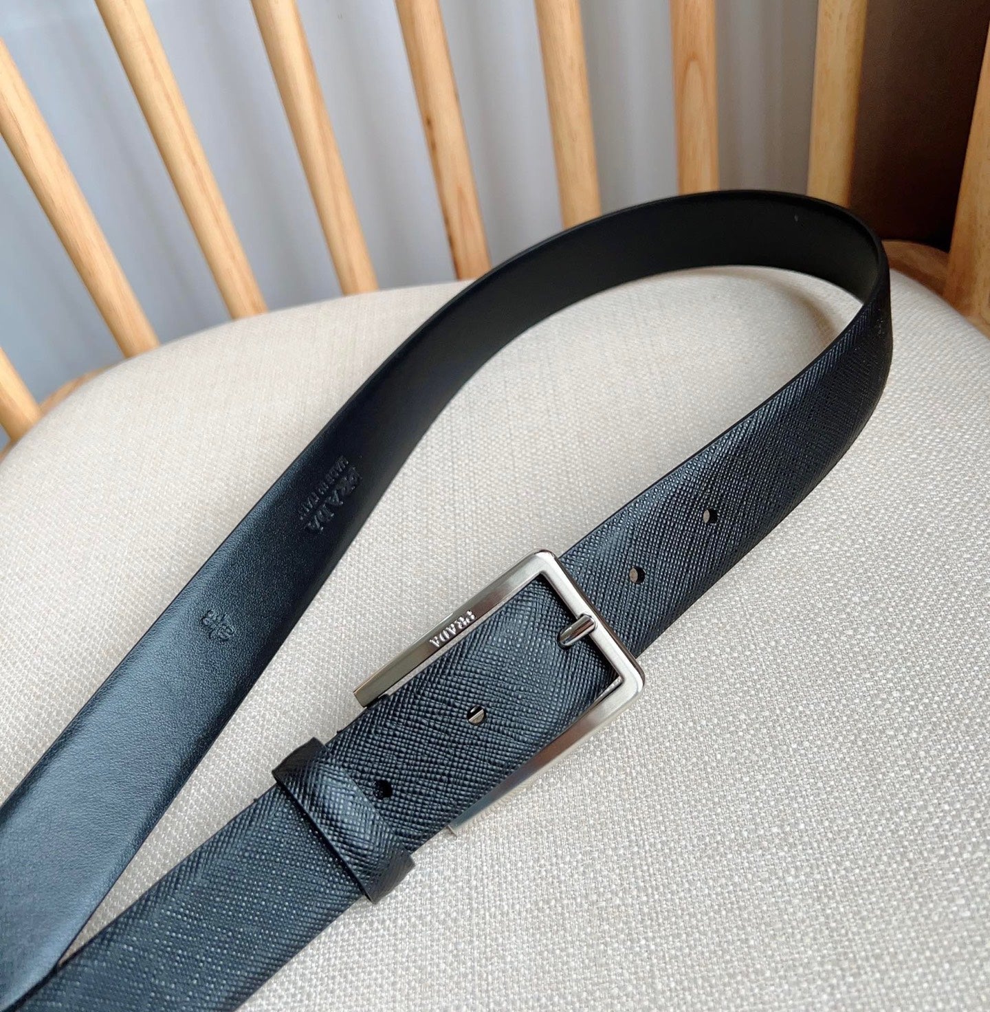 PRADA 25S BELT 30 MM IN BLACK CALFSKIN 585794