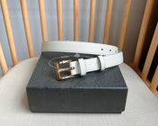 PRADA 25S BELT 25 MM IN WHITE CALFSKIN 585797