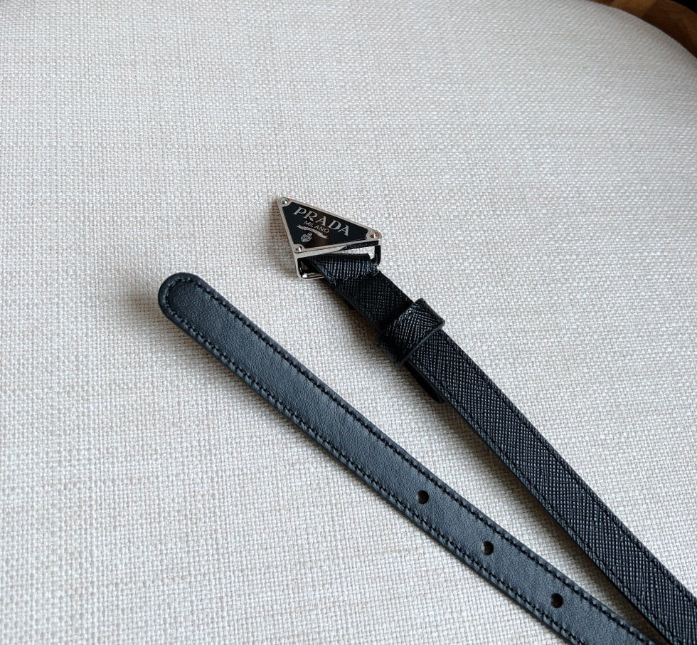 PRADA 25S BELT 15 MM IN BLACK CALFSKIN 598409