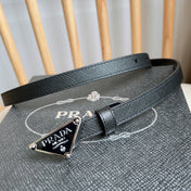 PRADA 25S BELT 15 MM IN BLACK CALFSKIN 598409