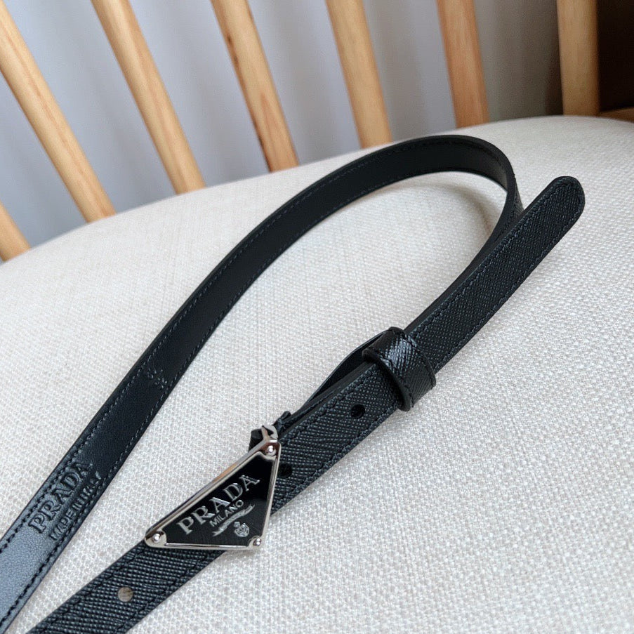 PRADA 25S BELT 15 MM IN BLACK CALFSKIN 598409