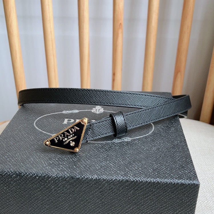 PRADA 25S BELT 15 MM IN BLACK CALFSKIN 598410