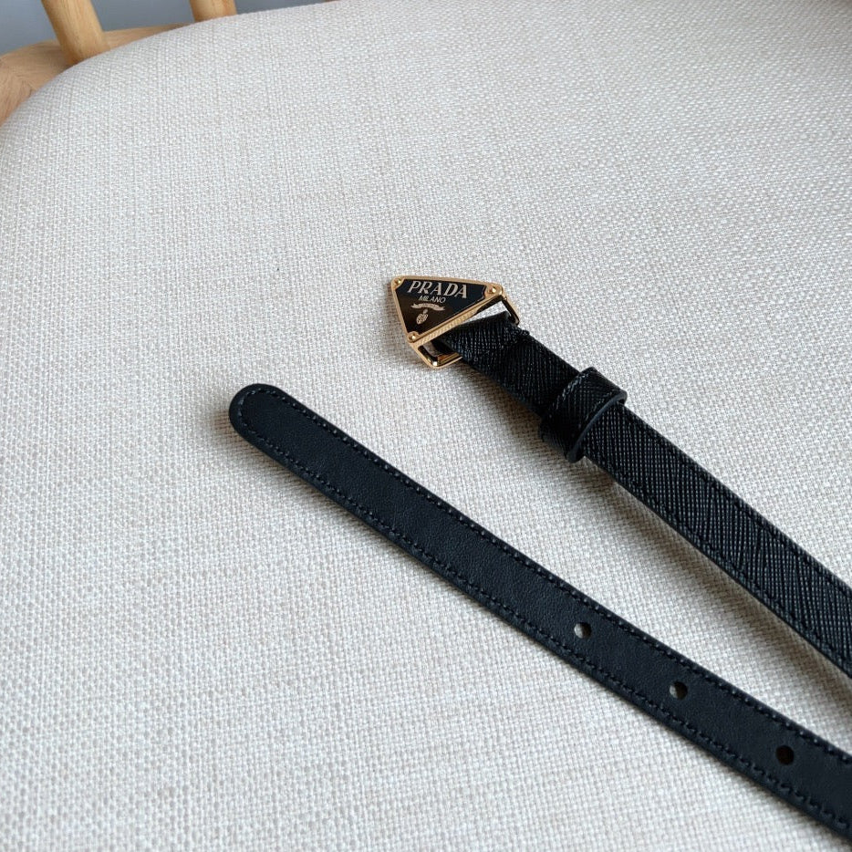 PRADA 25S BELT 15 MM IN BLACK CALFSKIN 598410