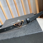 PRADA 25S BELT 15 MM IN BLACK CALFSKIN 598410