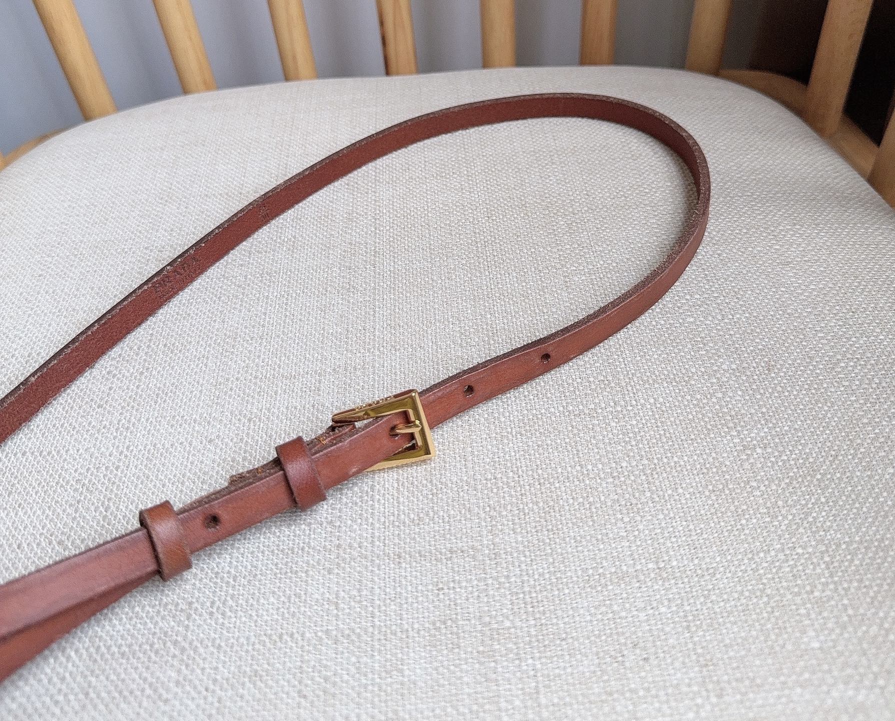 PRADA 25S BELT 10 MM IN REDDISH BROWN CALFSKIN 598369