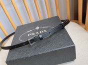 PRADA 25S BELT 10 MM IN BLACK CALFSKIN 598371
