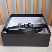 PRADA 25S BELT 10 MM IN BLACK CALFSKIN 598371