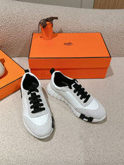 MAINLAND SNEAKER IN PALE GRAY SUEDE AND WHITE CALFSKIN