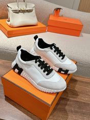 MAINLAND SNEAKER IN PALE GRAY SUEDE AND WHITE CALFSKIN