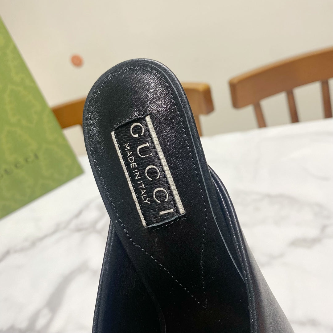 GUCCI 26S HORSEBIT HIGH-HEELED SANDALS 80 MM IN BLACK CALFSKIN