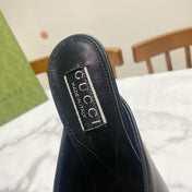 GUCCI 26S HORSEBIT HIGH-HEELED SANDALS 80 MM IN BLACK CALFSKIN