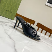 GUCCI 26S HORSEBIT HIGH-HEELED SANDALS 80 MM IN BLACK CALFSKIN