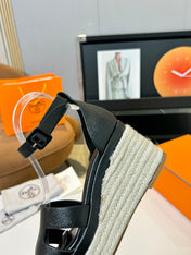 Elda espadrille 80 Black Epsom Calfskin