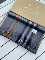 CHECK SCARF 200 CM IN GRAY GRAPHITE MIX BLACK 394752