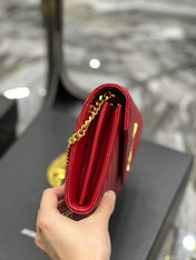 YL WOC 22 RED CHEVERON CAVIAR GOLD HARDWARE