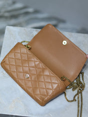 YSL 25S SAINT LAURENT GABY 19 IN FOX QUILTED CALFSKIN GOLD HARDWARE