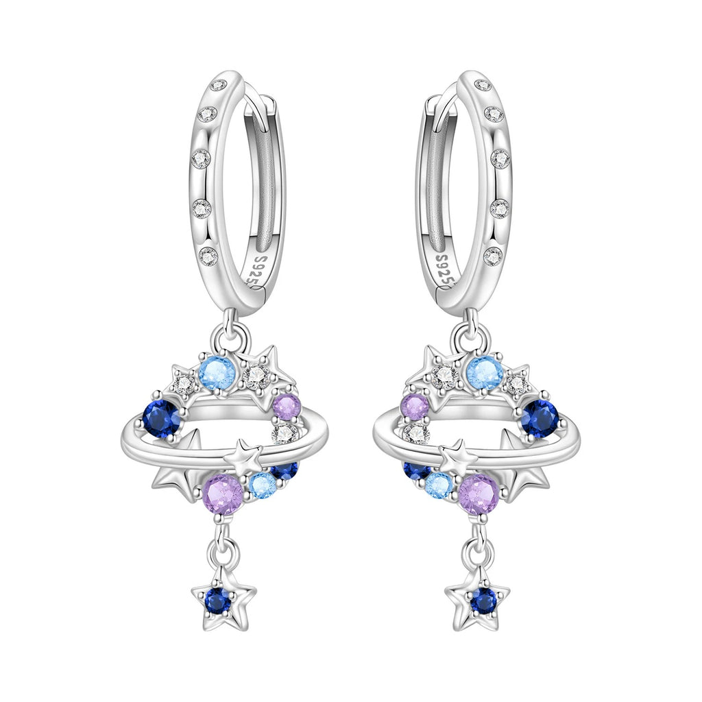 Colorful Zircon Starry Sky Drop Earrings