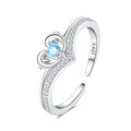 Heart Dolphin Blue Zircon Opening Ring