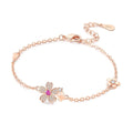 Sweet Pink Cherry Blossom Butterfly Bracelet
