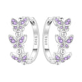 Purple Butterfly Insect Earrings