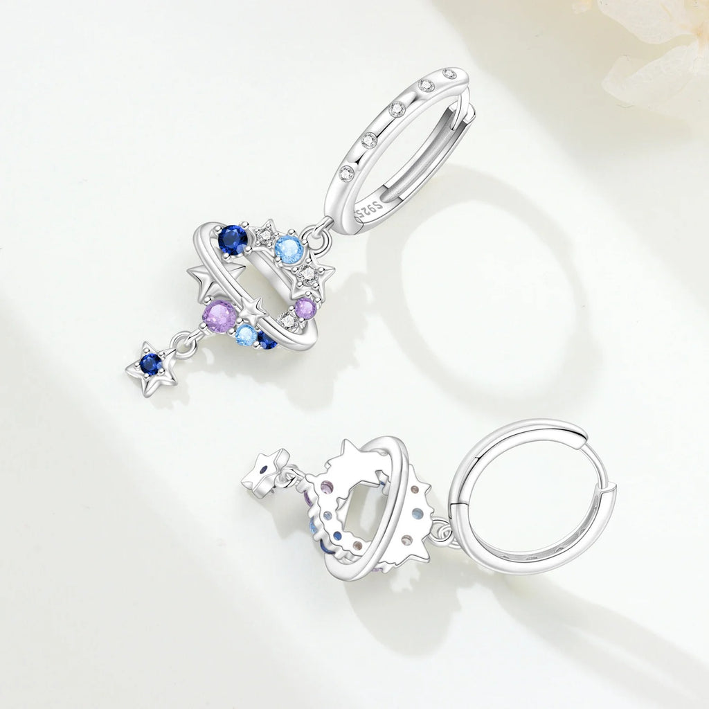 Colorful Zircon Starry Sky Drop Earrings